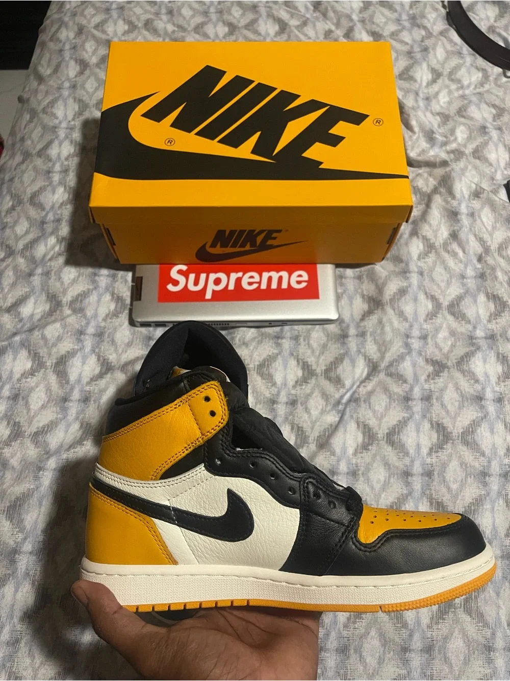 Jordan Air Jordan 1 Mid - Black, White & Yellow